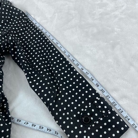 Tally Ho Outerwear Women's 10 Black And White Polka Dot Trench Coat 100%‎ Cotton - Picture 3 of 11